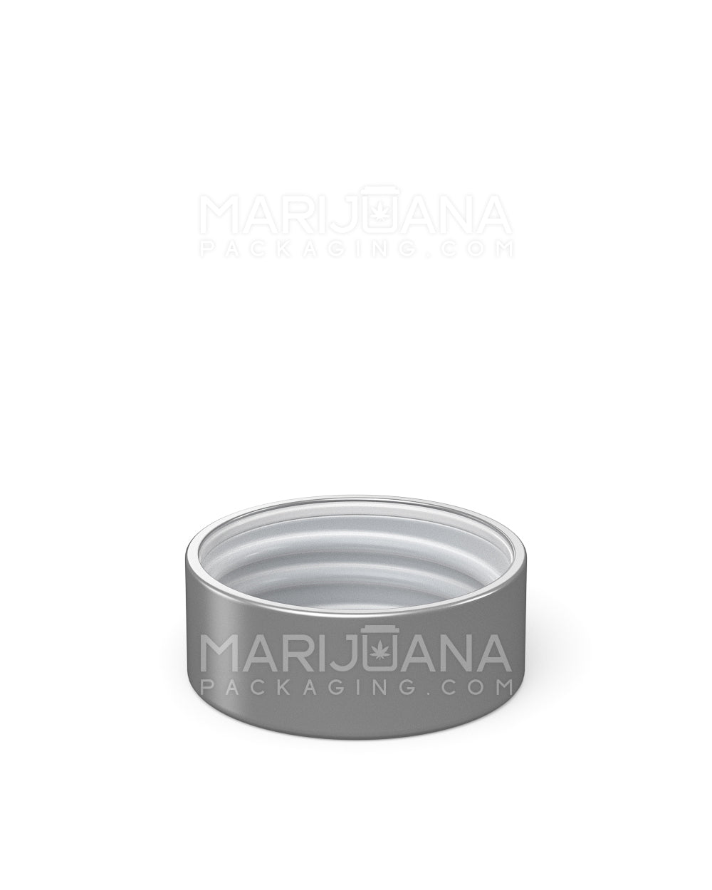 Child Resistant Dome Push Down & Turn Plastic Caps w/ Foil Liner | 38mm - Matte Silver | Sample - 4