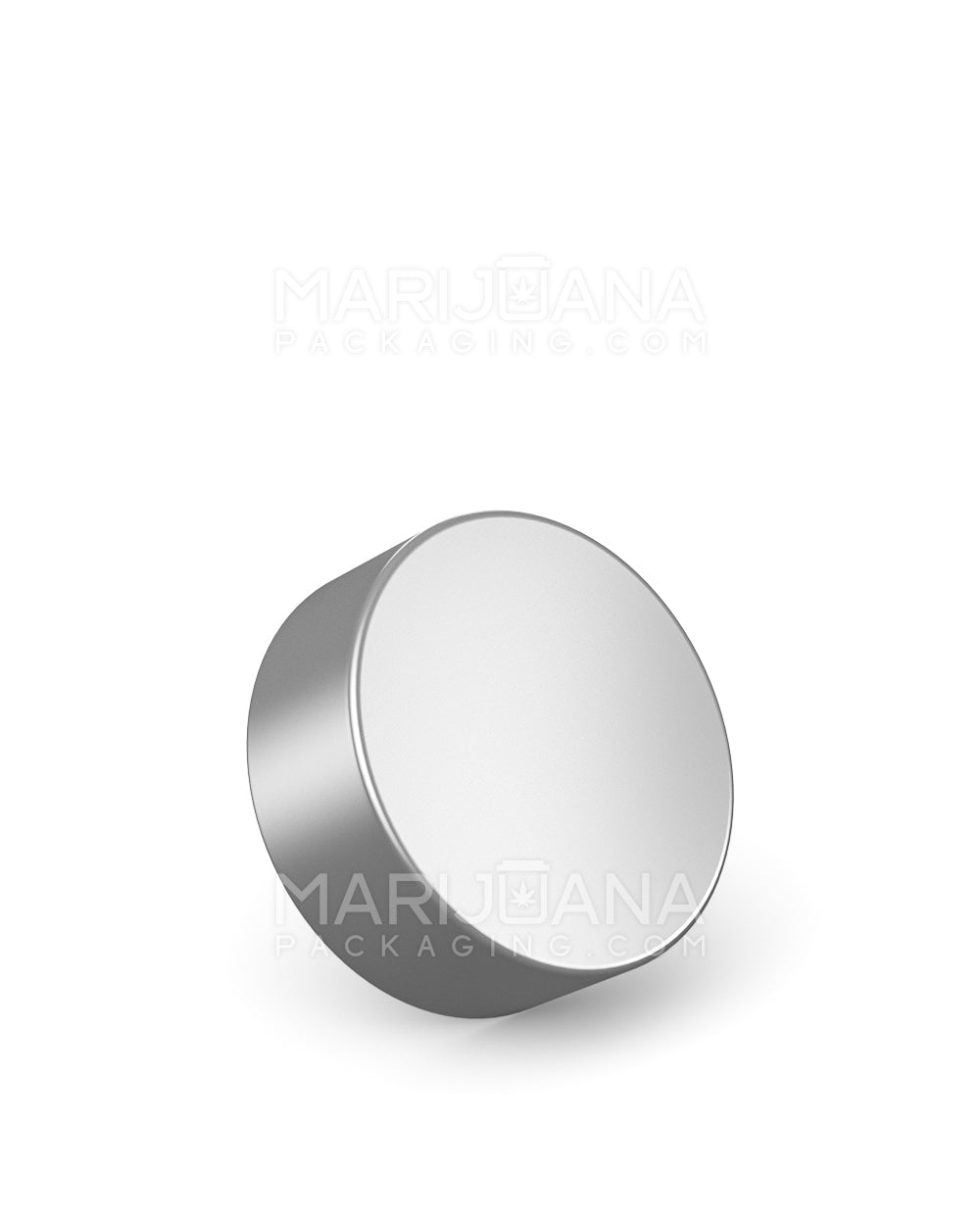 Child Resistant Dome Push Down & Turn Plastic Caps w/ Foil Liner | 38mm - Matte Silver | Sample - 1