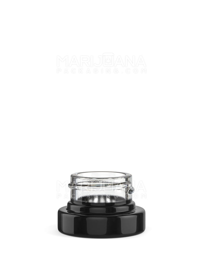 Glossy Black Glass Concentrate Containers w/ Metallized Interior | 28mm - 5mL | Sample Image