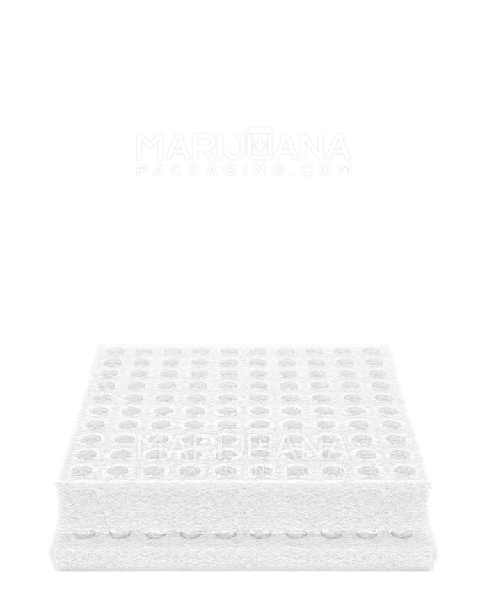 Reusable Foam Vaporizer Cartridge Filling Tray | 7in x 7in - White - 100 Slots Image