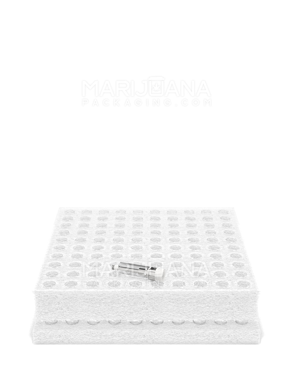 Reusable Foam Vaporizer Cartridge Filling Tray | 7in x 7in - White - 100 Slots - 6