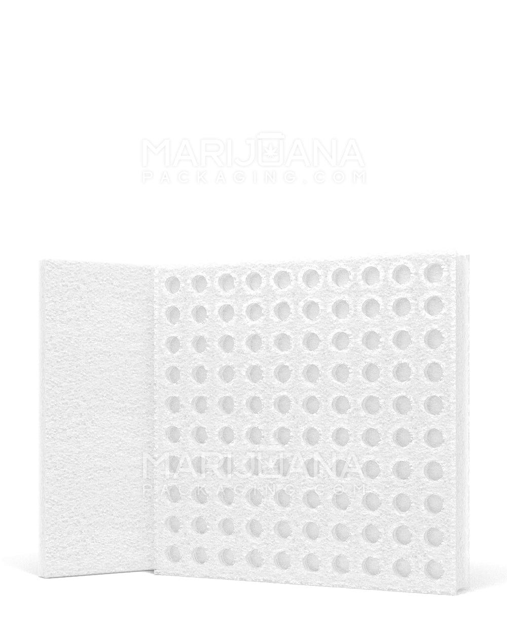 Reusable Foam Vaporizer Cartridge Filling Tray | 7in x 7in - White - 100 Slots - 5