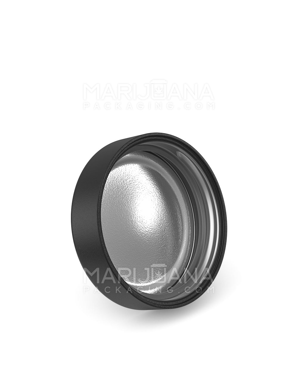 Child Resistant | Flat Push Down & Turn Plastic Caps w/ Foil Liner | 53mm - Matte Black - 120 Count - 2