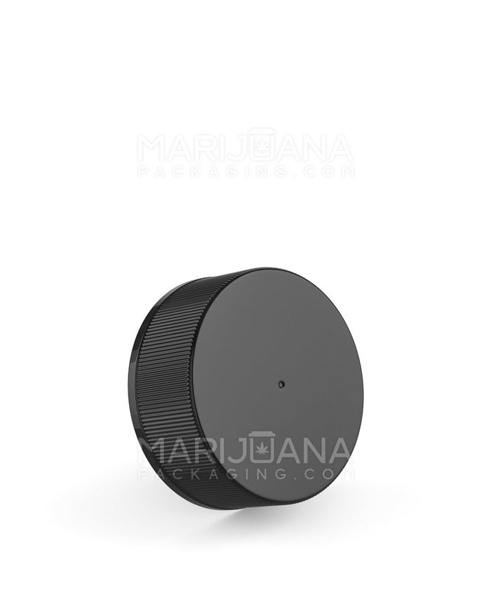 Child Resistant Ribbed Push Down & Turn Plastic Caps | 38mm - Semi Gloss Black | Sample Image