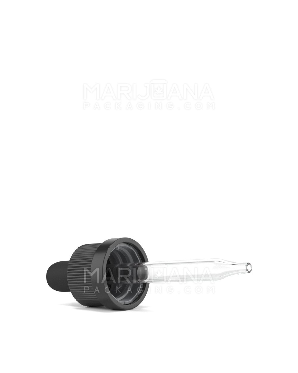 Child Resistant | Rectangular Glass Tincture Bottles w/ Black Ribbed Dropper Cap | 30mL - Matte Black | Sample - 9