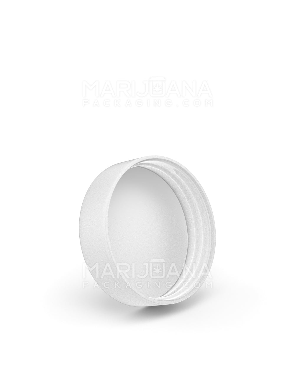 Child Resistant Smooth Push Down & Turn Plastic Caps w/ Foam Liner | 50mm - Matte White | Sample - 2