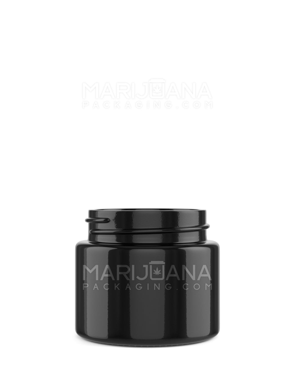 Straight Sided Glossy Black Glass Jars | 50mm - 2oz | Sample - 1