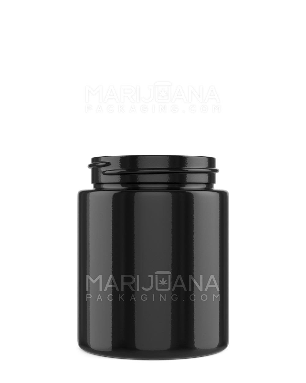 Straight Sided Glossy Black Glass Jars | 50mm - 4oz | Sample - 1