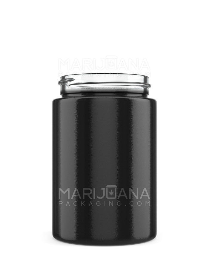 Straight Sided Glossy Black Glass Jars | 50mm - 5oz | Sample Image