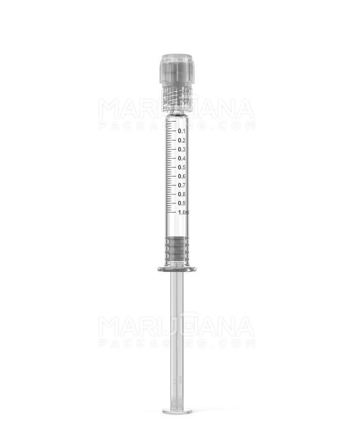 Child Resistant & Luer Lock Long Glass Dab Applicator Syringes | 1mL - 0.1mL Increments | Sample Image