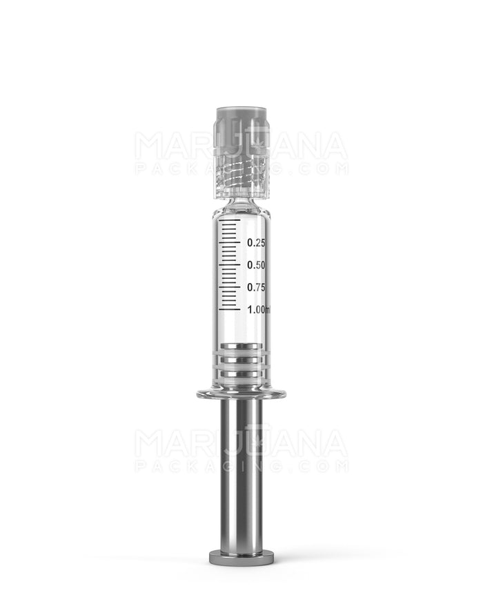 Luer Lock | Glass Dab Applicator Syringes w/ Metal Plunger | 1mL - 0.25mL Increments | Sample Image