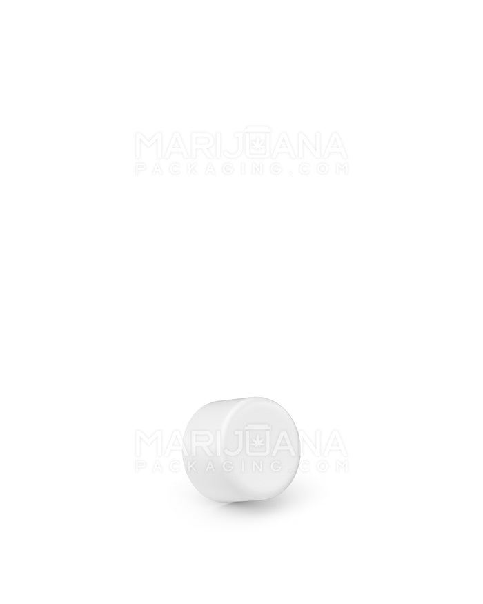 Child Resistant | Smooth Push Down & Turn Plastic Caps for Glass Tube w/ Foam Liner | 20mm - Matte White - 400 Count Image