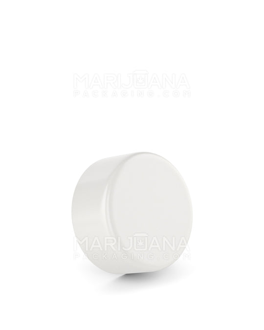 Child Resistant | Smooth Flat Push Down & Turn Plastic Caps w/ Foam Liner | 29mm - Glossy White - 300 Count - 1