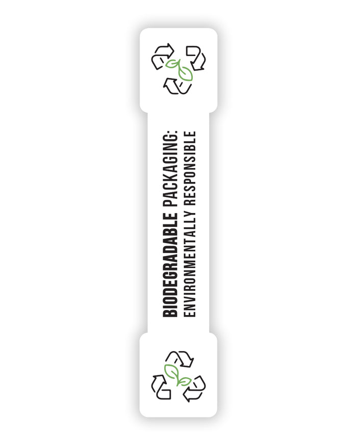 Tamper Evident | Biodegradable Packaging Labels | .5in x 2.75in - Dogbone - 1000 Count Image