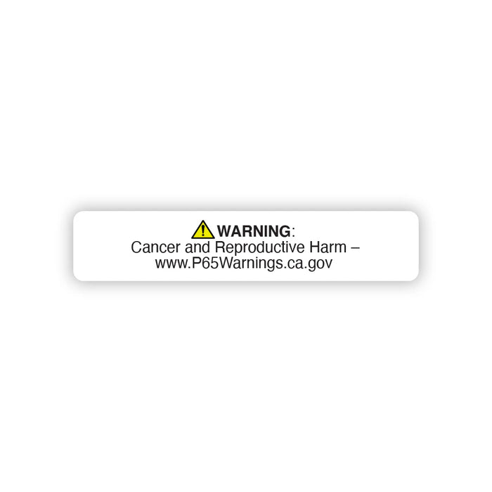 California Marijuana Prop 65 Warning Compliance Label | .5in x 2.5in - Short Form - 1000 Count Image