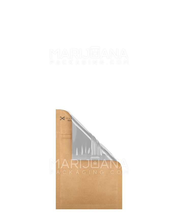 Tamper Evident Matte Kraft Paper Vista Mylar Bag | 3in x 4in - 1g | Sample Image