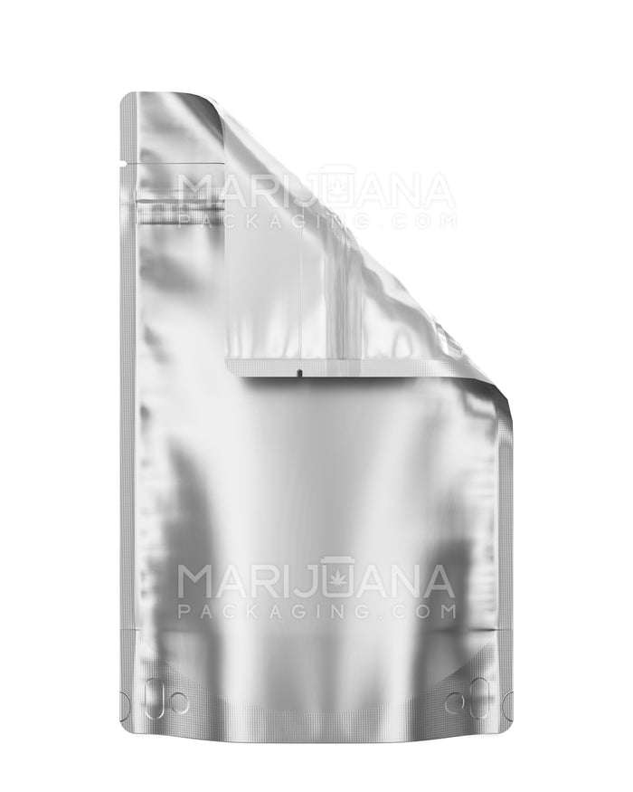 Tamper Evident Matte Silver Vista Mylar Bags | 5in x 8.1in - 14g | Sample Image