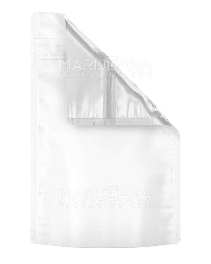 Tamper Evident Matte White Vista Mylar Bags | 6in x 9.3in - 28g | Sample Image