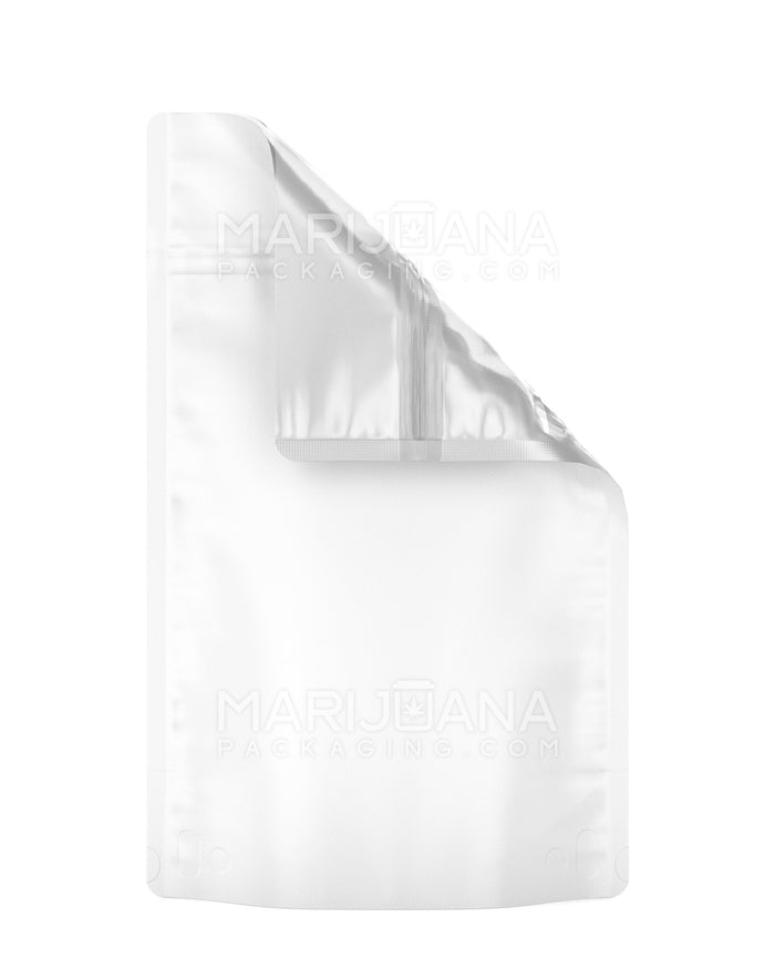 Tamper Evident Matte White Vista Mylar Bags | 5in x 8.1in - 14g | Sample Image