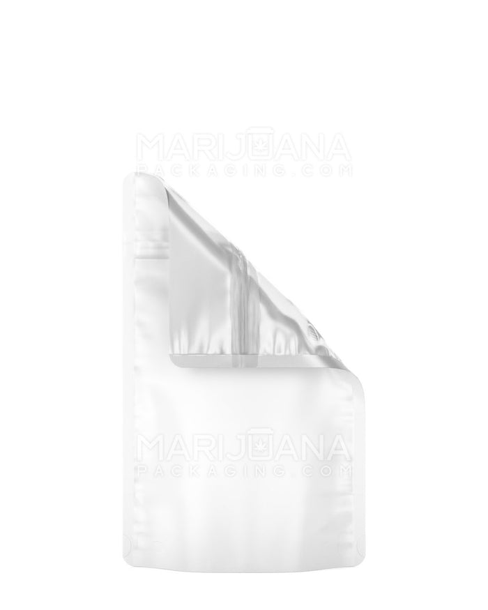 Tamper Evident Matte White Vista Mylar Bags | 4in x 6.5in - 7g | Sample Image