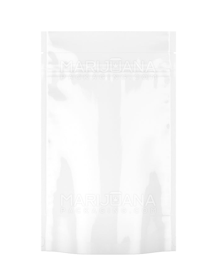 Tamper Evident | Glossy White Mylar Bag | 5in x 8.1in - 14g | Sample Image