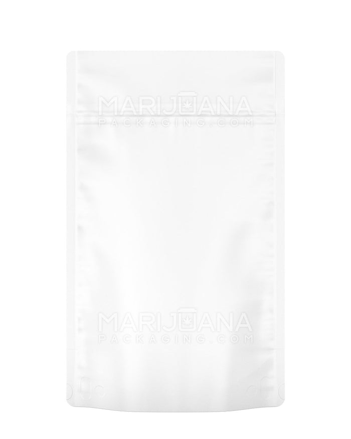 Tamper Evident Matte White Mylar Bag | 5in x 8.1in - 14g | Sample Image