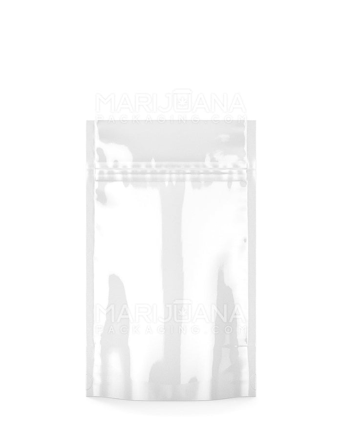 Tamper Evident | Glossy White Mylar Bag | 4in x 6.5in - 7g | Sample Image