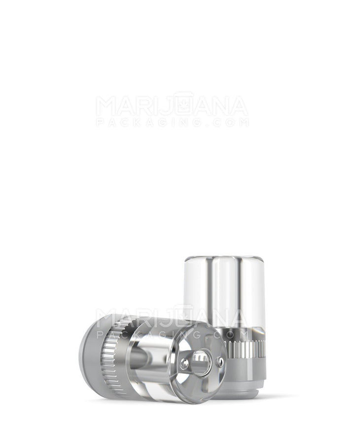 RAE Round Vape Mouthpiece for Screw On Plastic Cartridges | Clear Plastic - Hand Press | Sample Image