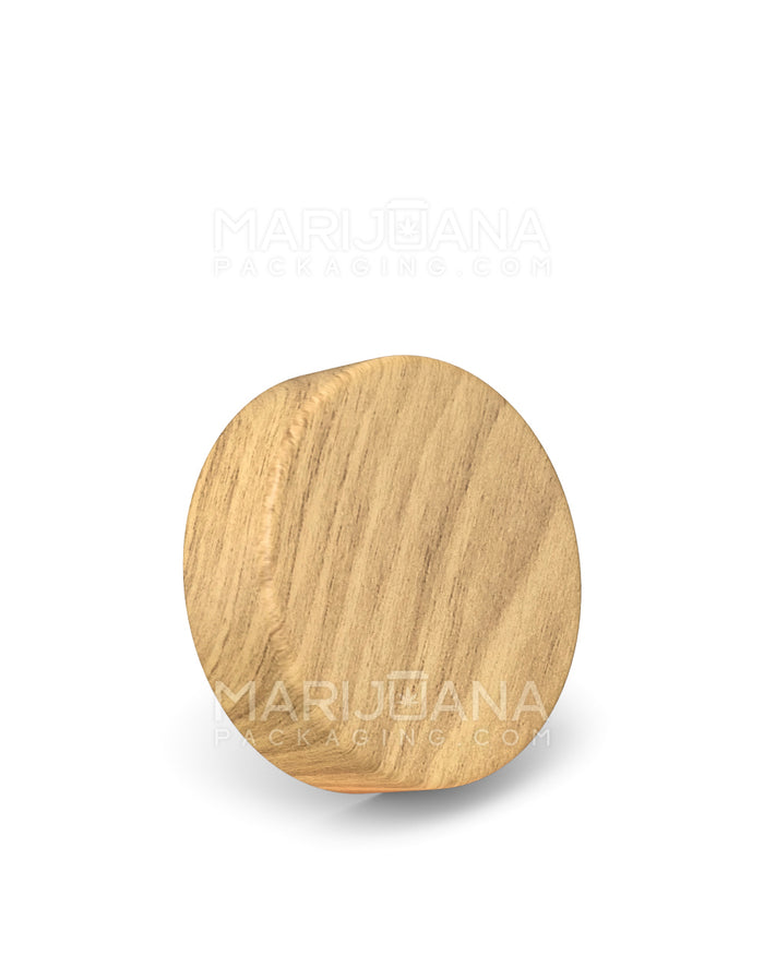 Child Resistant Smooth Flat Push Down & Turn Plastic Caps w/ Foam Liner  | 53mm - Maple Wood | Sample Image