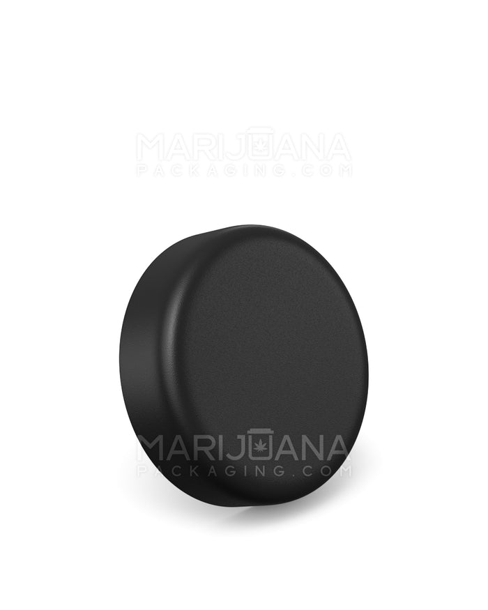 Child Resistant Round Push Round & Turn Plastic Caps w/ Foam Liner | 53mm - Matte Black | Sample Image