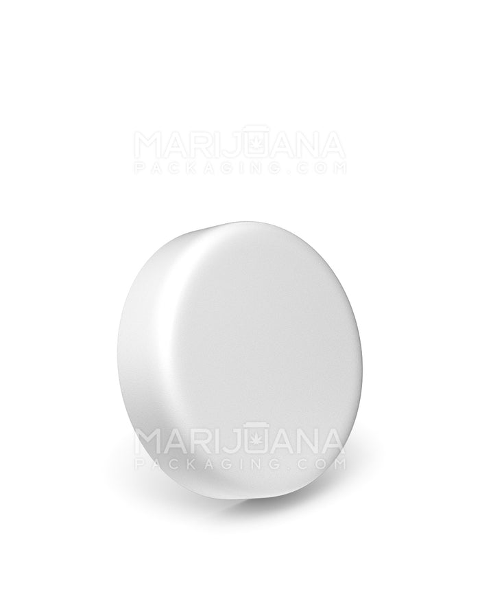 Child Resistant Round Push Down & Turn Plastic Caps w/ Foam Liner  | 53mm - Matte White | Sample Image