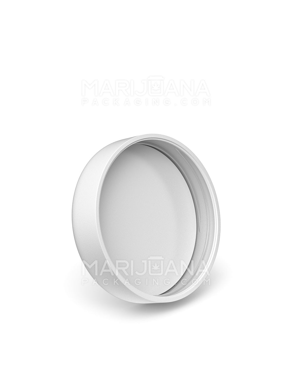 Child Resistant Dome Push Down & Turn Plastic Caps w/ Foam Liner | 53mm - Matte White | Sample - 2