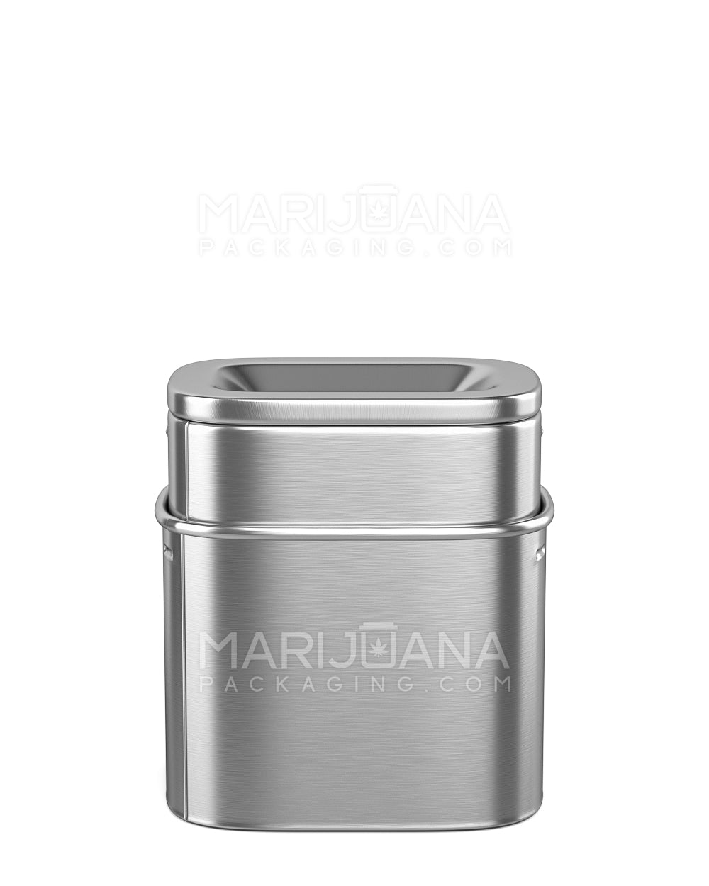 Child Resistant & Sustainable | 100% Recyclable PushTin Medium Container | 2oz - Silver Tin - 200 Count - 13