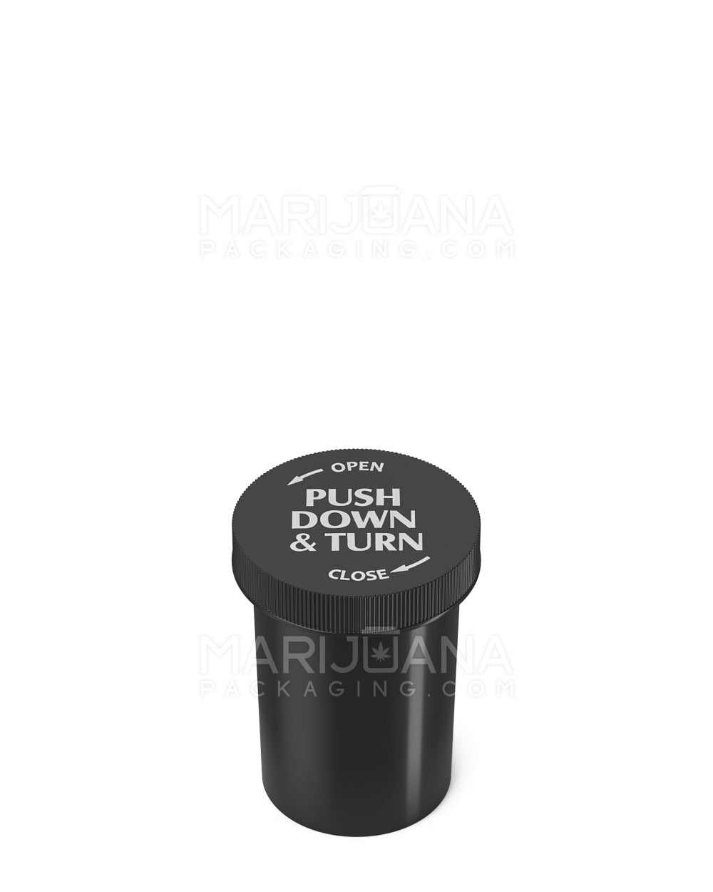 Child Resistant | Opaque Black Push Down & Turn Cap Vial | 20dr - 3.5g - 210 Count - 3