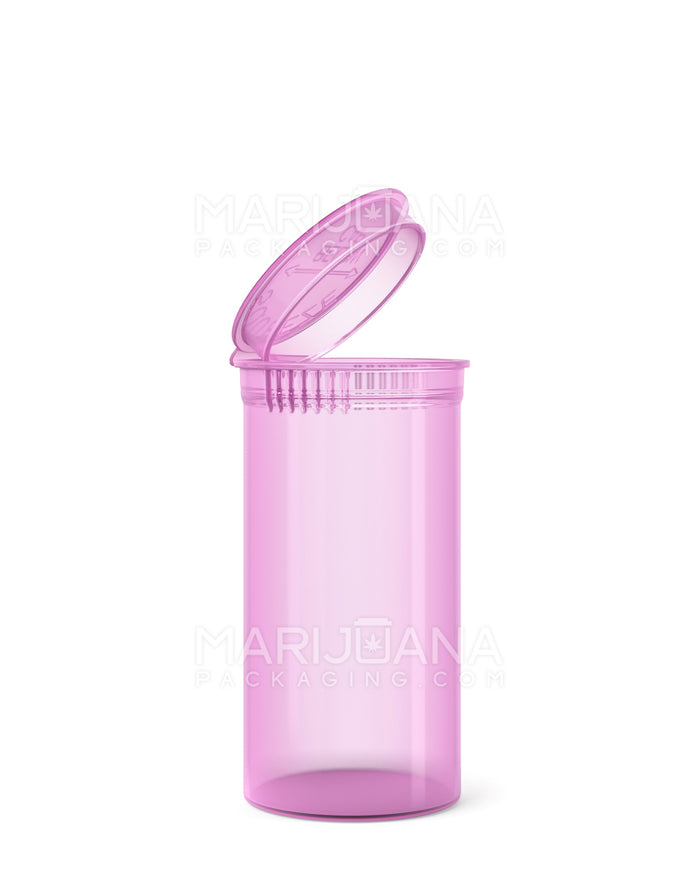 Child Resistant Transparent Pink Pop Top Bottles | 13dr - 2g | Sample Image