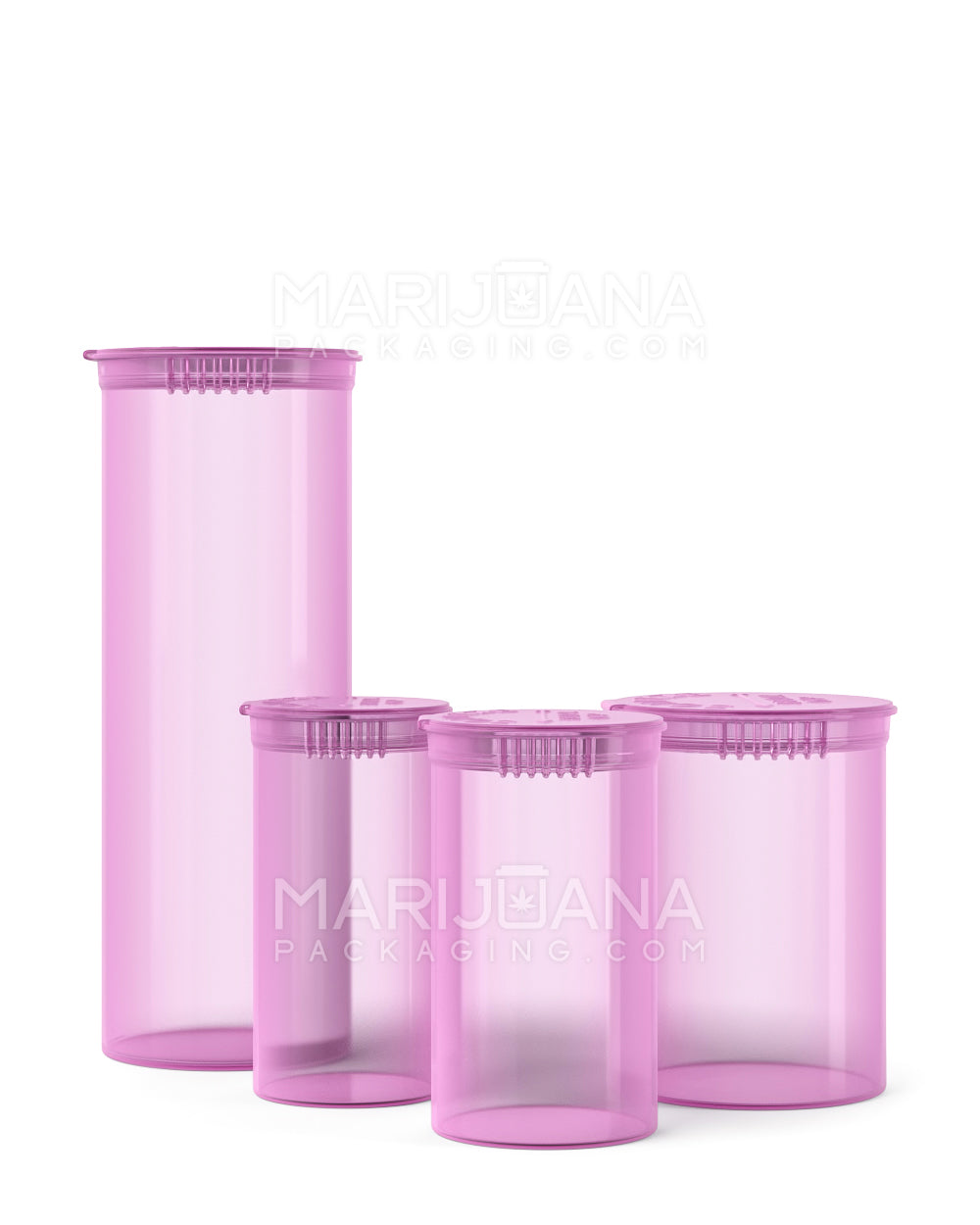 Child Resistant | Transparent Pink Pop Top Bottles | 13dr - 2g - 315 Count - 5