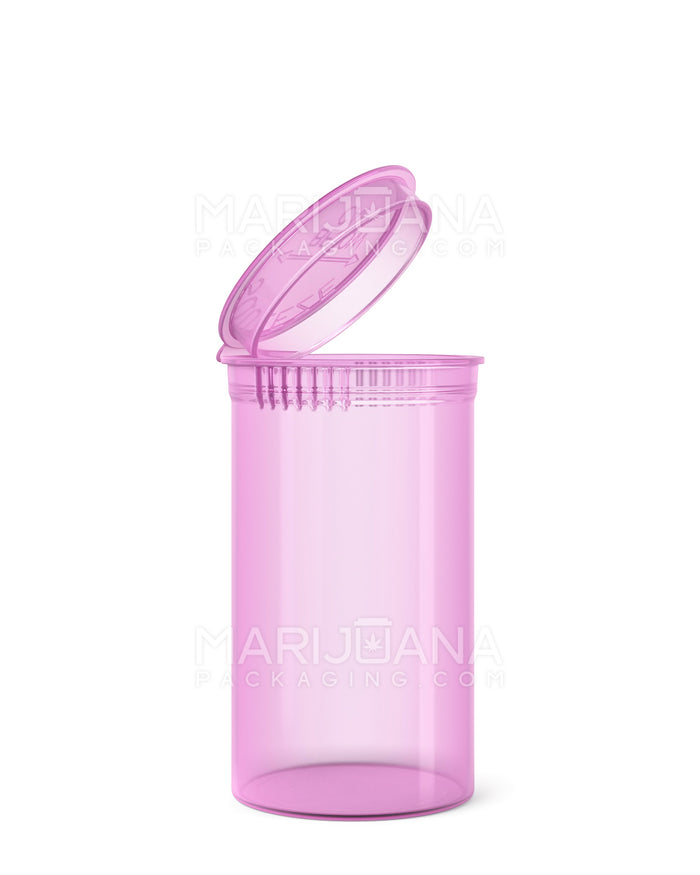 Child Resistant Transparent Pink Pop Top Bottles | 19dr - 3.5g | Sample Image