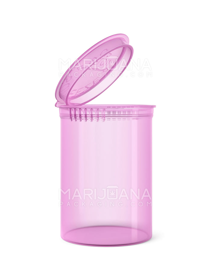 Child Resistant Transparent Pink Pop Top Bottles | 30dr - 7g | Sample Image