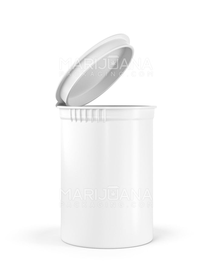 Child Resistant & Sustainable 100% Biodegradable Opaque White Pop Top Bottles | 30dr - 7g | Sample Image