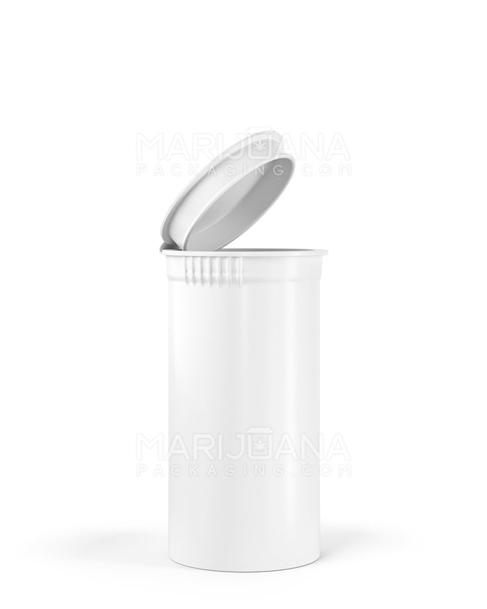 Child Resistant & Sustainable 100% Biodegradable Opaque White Pop Top Bottles | 13dr - 2g | Sample Image