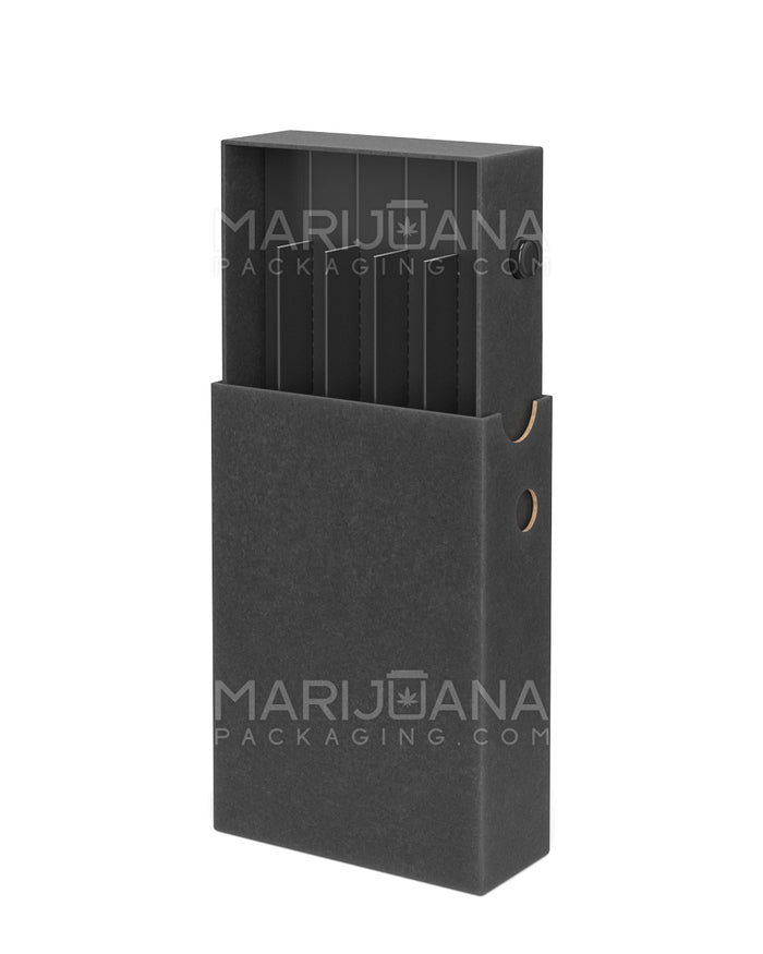 Child Resistant & Sustainable 100% Recyclable Pre-Roll Joint Case w/ Press Button | 121mm x 82mm - Black Cardboard | Sample Image