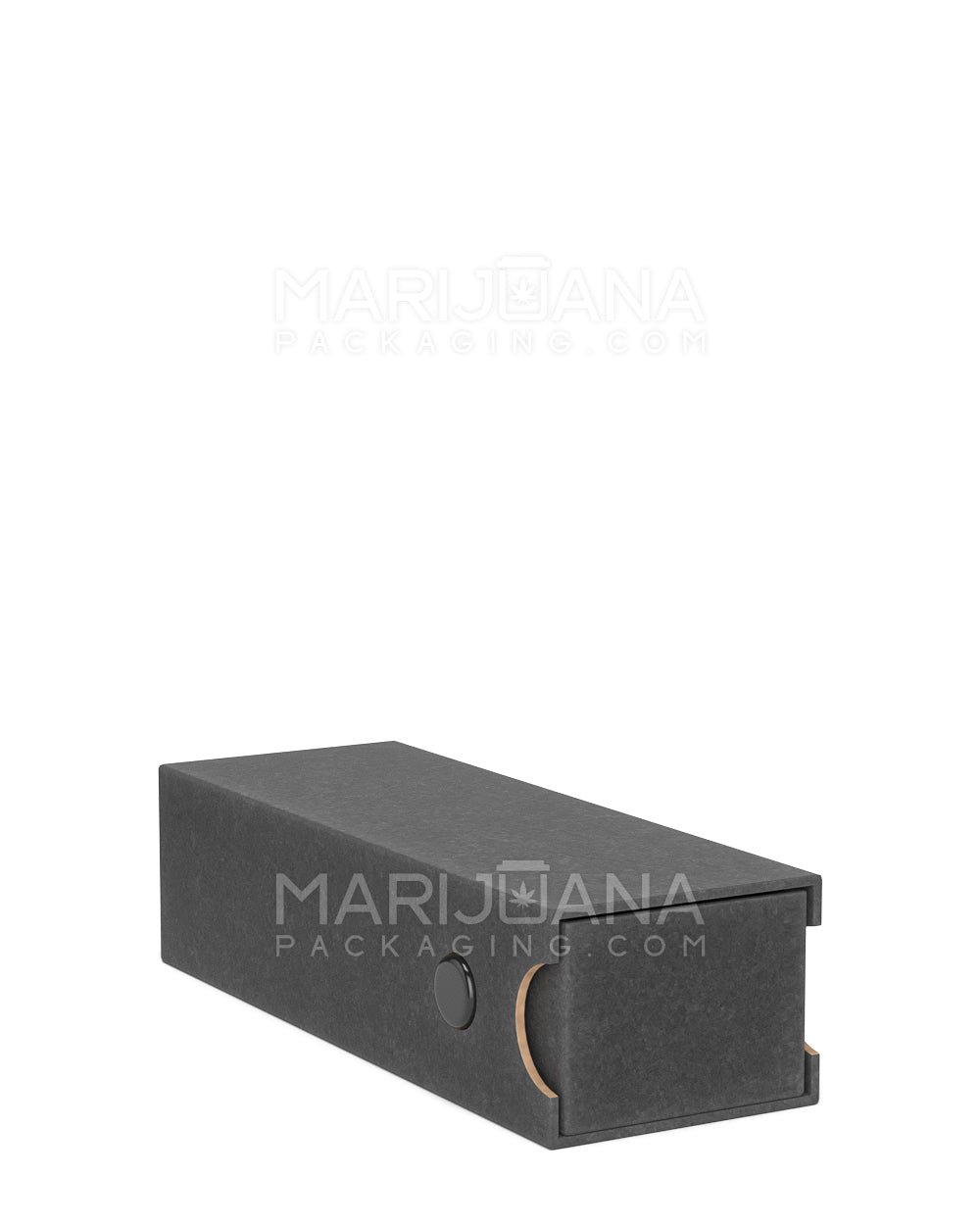 Child Resistant & Sustainable | 100% Recyclable Cardboard Vape Cartridge Box w/ Button & Foam Insert | 100mm - Black  - 5