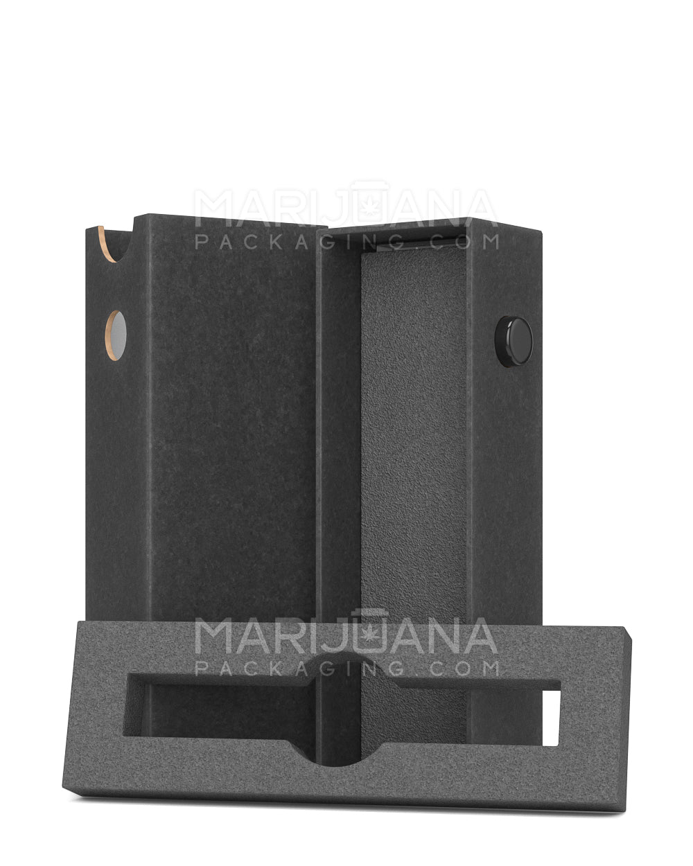 Child Resistant & Sustainable | 100% Recyclable Cardboard Vape Cartridge Box w/ Button & Foam Insert | 100mm - Black  - 7