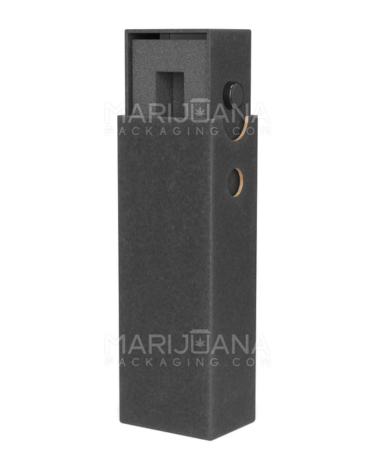 Child Resistant & Sustainable | 100% Recyclable Cardboard Vape Cartridge Box w/ Button & Foam Insert | 100mm - Black  - 1