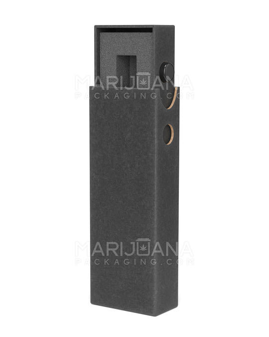 Child Resistant & Sustainable 100% Recyclable Slim Cardboard Vape Cartridge Box w/ Press Button & Foam Insert | 100mm - Black | Sample