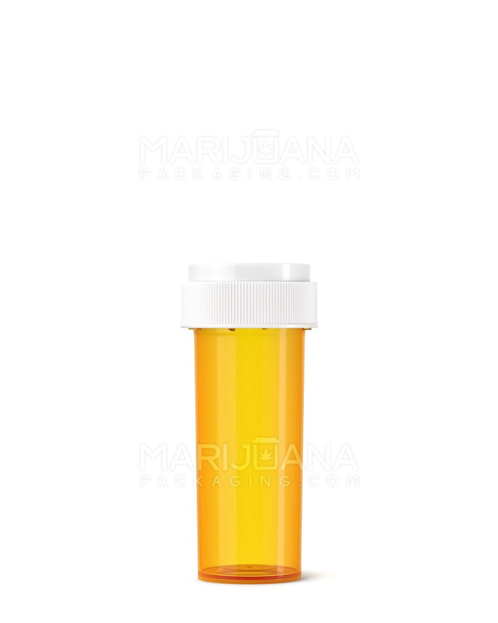 Child Resistant Amber Reversible Cap Vials | 16dr - 3g | Sample Image