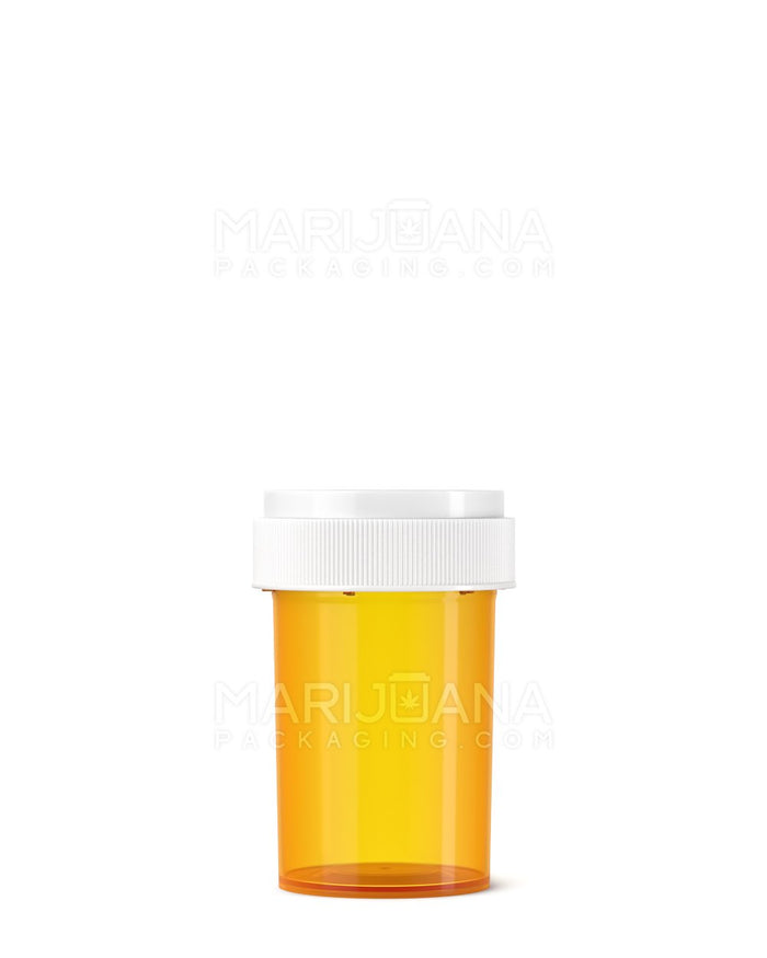 Child Resistant Amber Reversible Cap Vials | 20dr - 3.5g | Sample Image