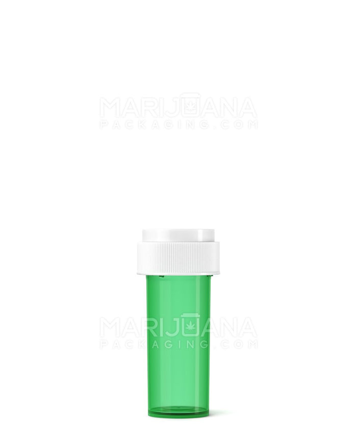 Child Resistant Green Reversible Cap Vials | 8dr - 1g | Sample Image