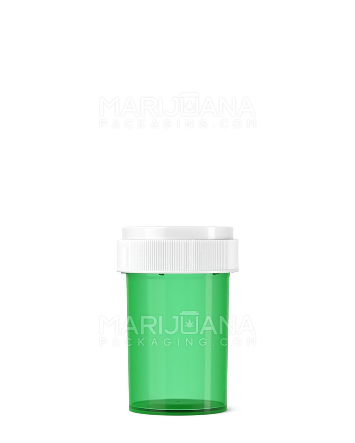 Child Resistant Green Reversible Cap Vials | 20dr - 3.5g | Sample Image