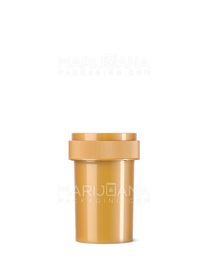 Child Resistant Opaque Gold Blank Cap Reversible Vials | 20dr - 3.5g | Sample Image